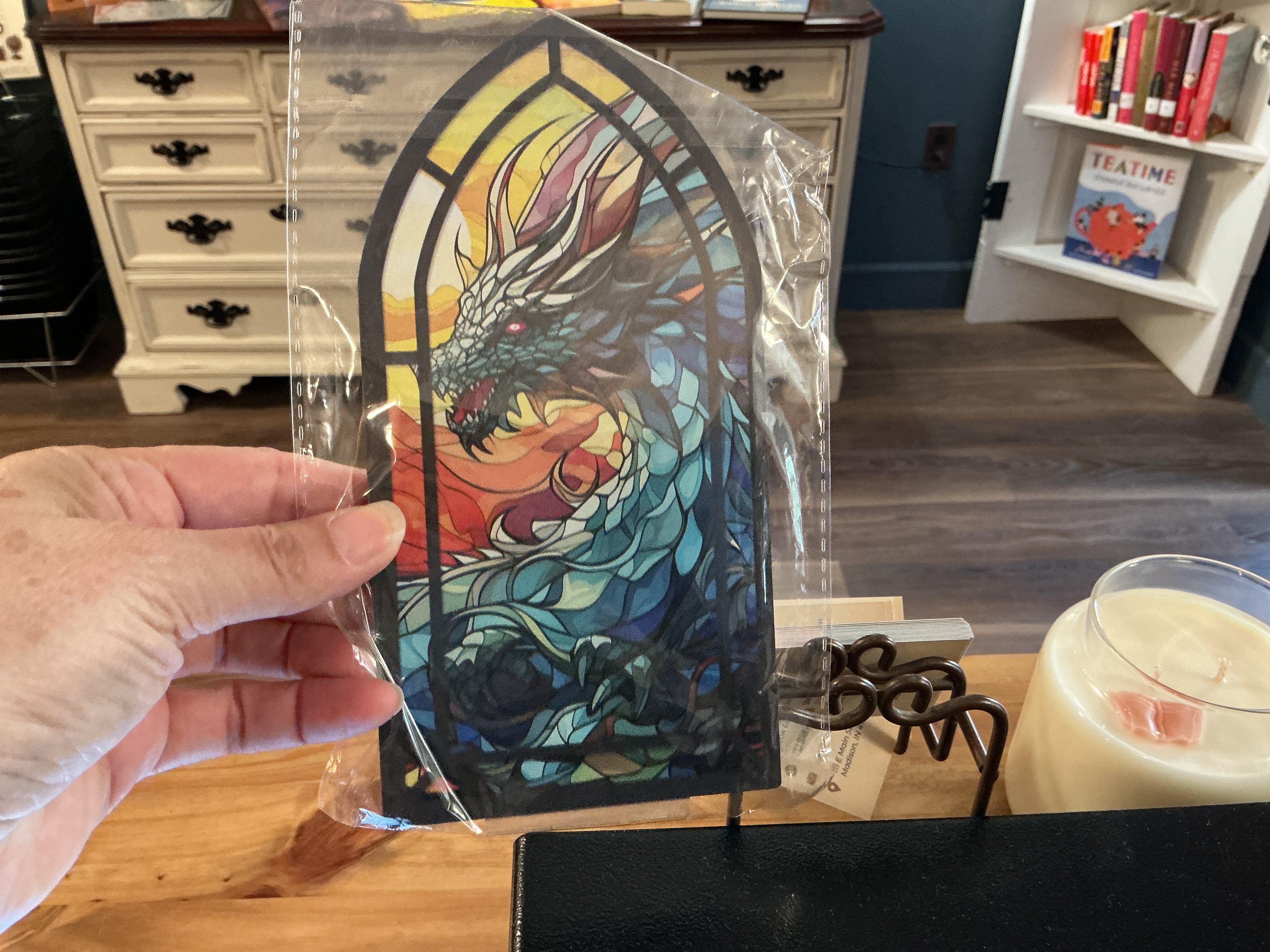 Stained glass Window for bookshelf