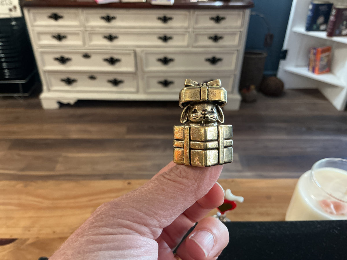Brass bunny present