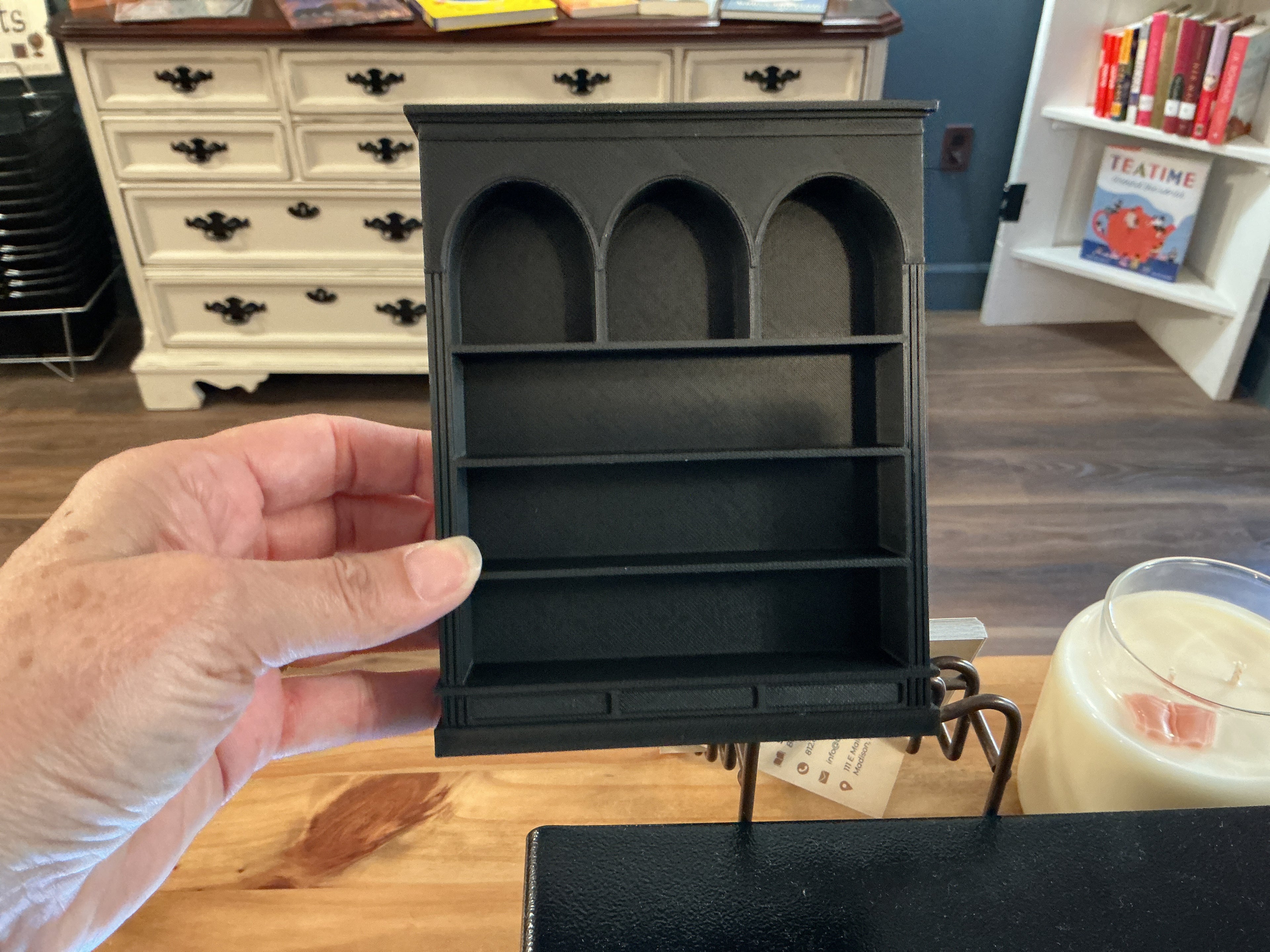 Mini black book shelf