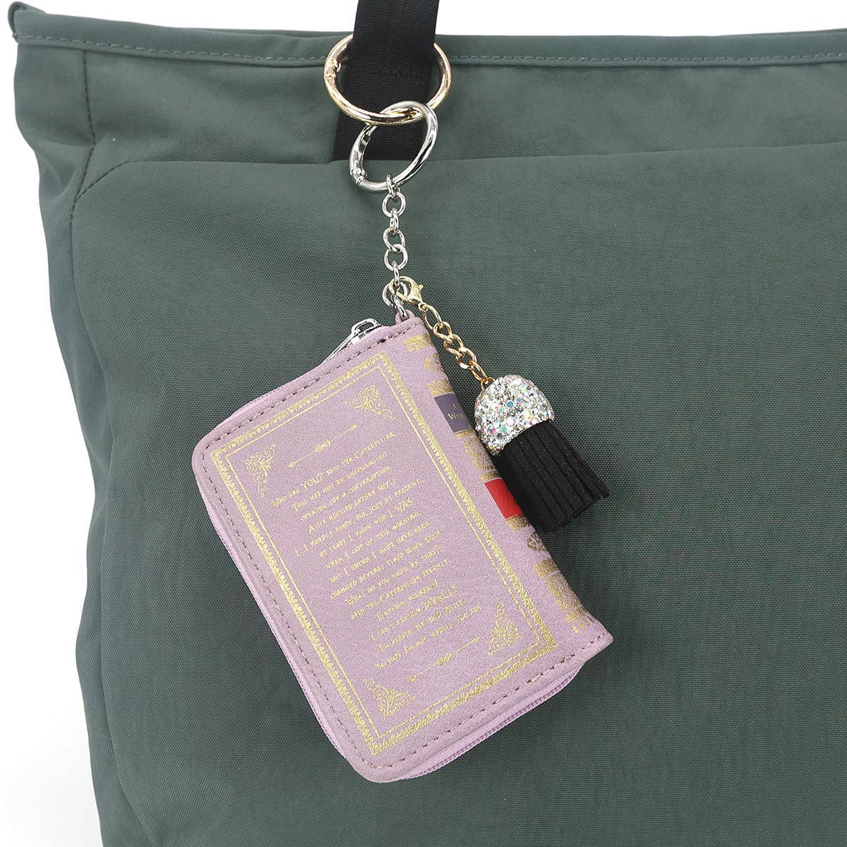 ALICE IN WONDERLAND BOOK BAG CHARM COIN PURSE IN VINYL