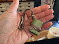 Leather book keychain