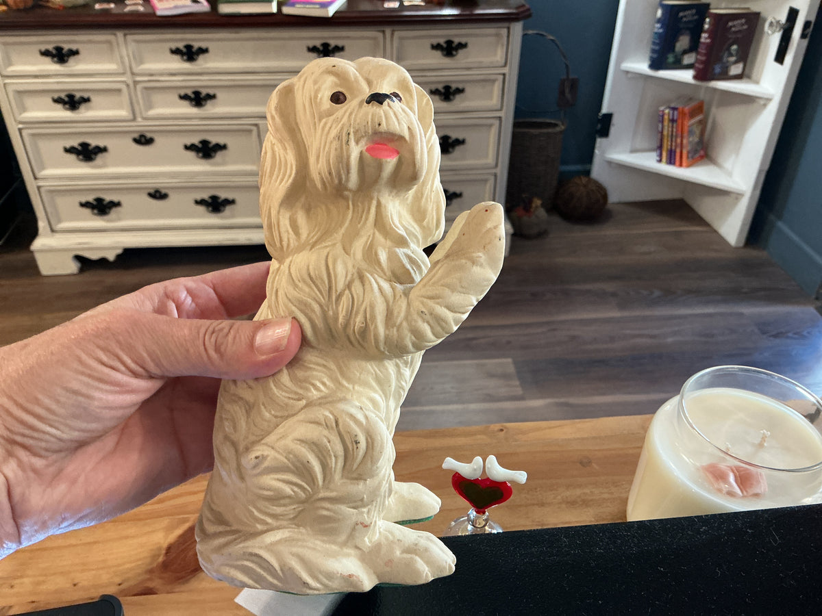 Chalkware Dog Bookends PAIR