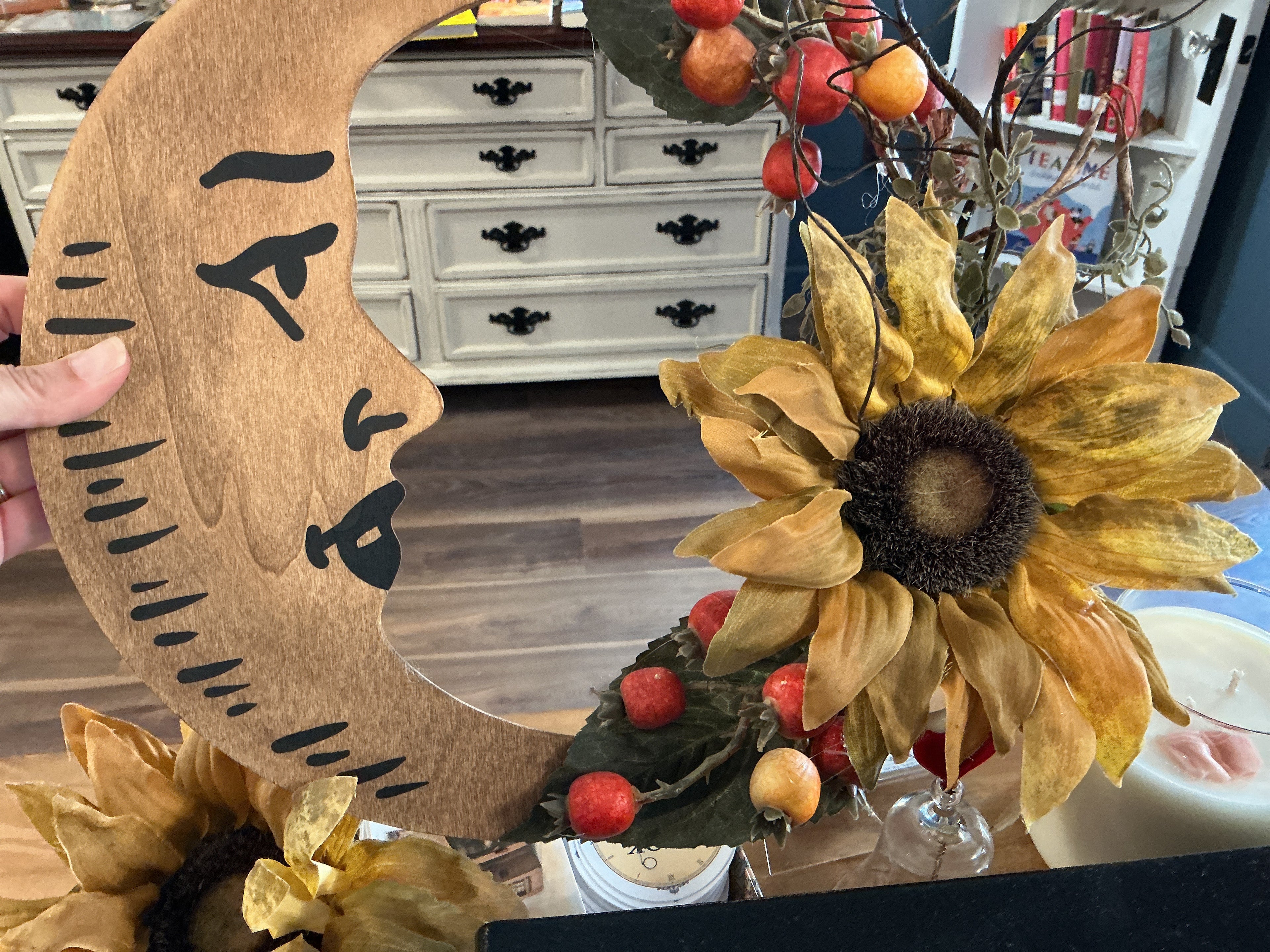 Moon with flowers